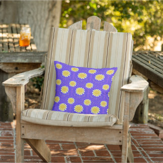 Mediterranean Blue and Yellow Floral Greek Flora Cushion