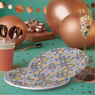 Mediterranean blue &brown Paper Plate