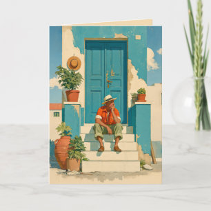 Mediterranean Blue Door Daydream Card