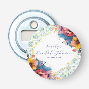 Mediterranean Blue Elegant Bridal Shower Bottle Opener
