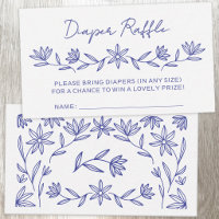 Mediterranean Blue Floral Diaper Raffle