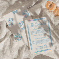 Mediterranean Blue Hand Drawn Wedding Details