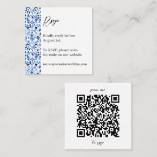 Mediterranean Blue Italian Tiles RSVP Enclosure Card