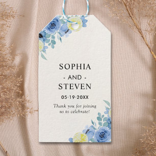 Mediterranean Blue & Lemon Wedding Gift Tags