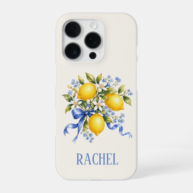 Mediterranean Blue Lemons iPhone Case (Back)