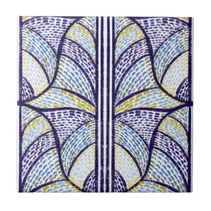 Mediterranean Blue & Lime Green Mosaic Pattern Tile