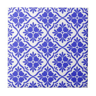 Mediterranean blue ornaments vintage tile