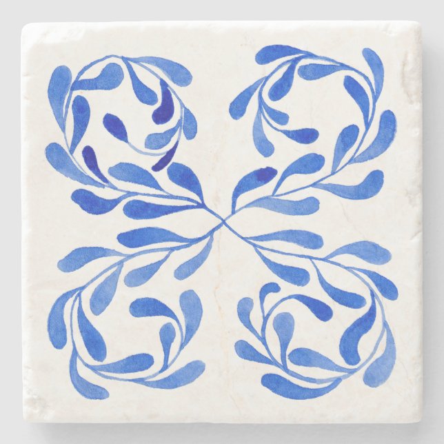 Mediterranean Blue Stone Coaster (Front)