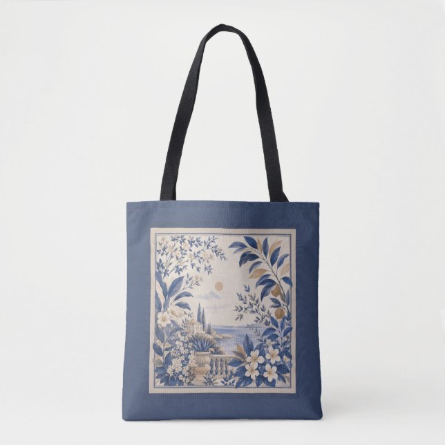 Mediterranean Blue Tote Bag (Front)