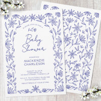 Mediterranean Blue Wildflower Arch Baby Shower
