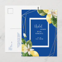 Mediterranean Blue & Yellow Lemons Bridal Shower