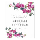 Mediterranean Bougainvillea Wedding Welcome Sign