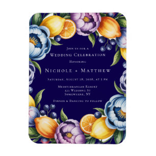 Mediterranean Citrus Bouquet Wedding Magnet