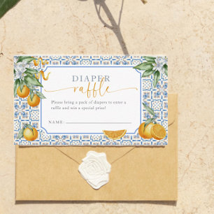 Mediterranean Citrus Diaper Raffle Enclosure Card