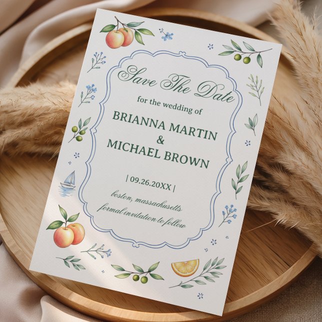 Mediterranean Citrus Floral Announcement Wedding (Creator Uploaded)