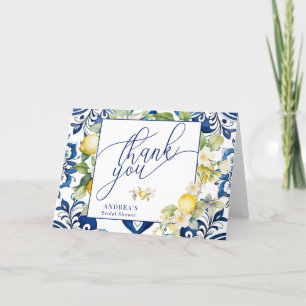 Mediterranean Citrus Lemon Bridal Shower Thank You