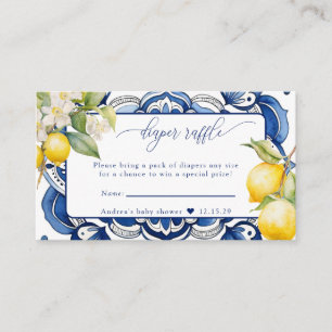 Mediterranean Citrus Lemon Diaper Raffle Enclosure Card