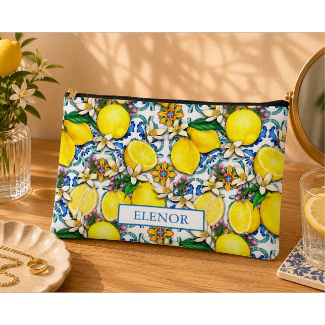 Mediterranean Citrus Lemon Pattern Accessory Pouch (Creator Uploaded)