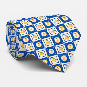 Mediterranean Citrus Lemon Pattern Tie