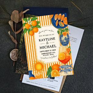 Mediterranean Citrus Orange Grove Amalfi Summer Invitation