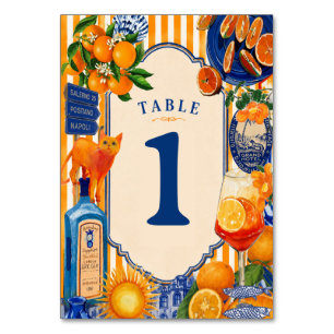 Mediterranean Citrus Table Number Italian Amalfi