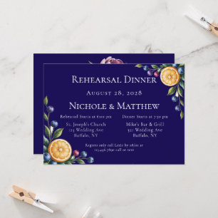 Mediterranean Citrus Wedding Rehearsal Dinner Invitation