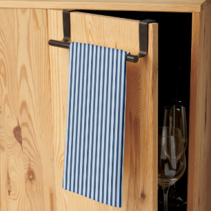 Mediterranean Classic Ticking Stripe Navy Blue Tea Towel
