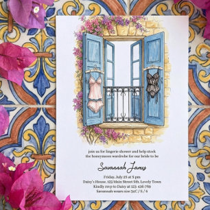 Mediterranean Coast Lingerie Shower Invitation