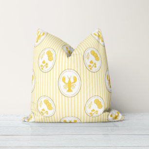 Mediterranean Coastal Lobster & Stripes Limoncello Cushion