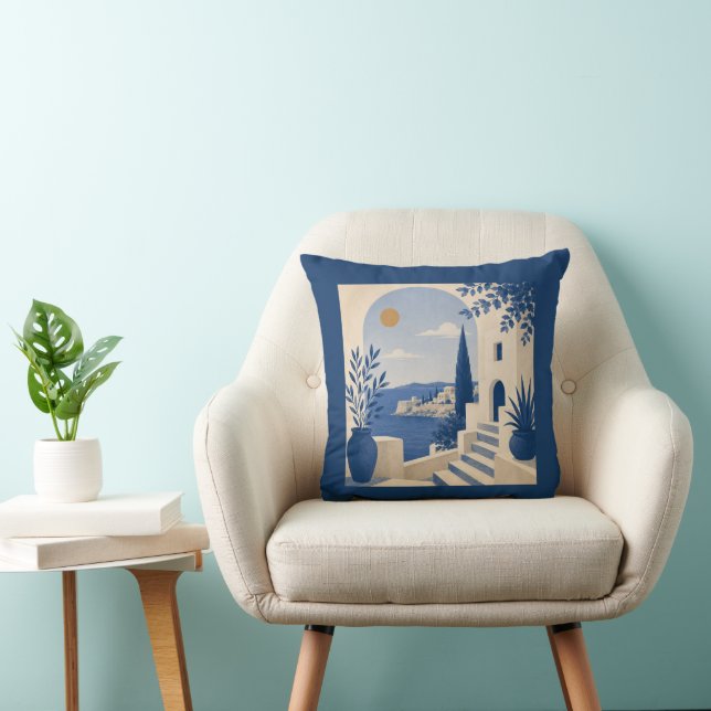 Mediterranean Coastal Villa Arch Cushion (Chair)