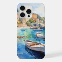 Mediterranean Coastal Village with Boats – Seaside