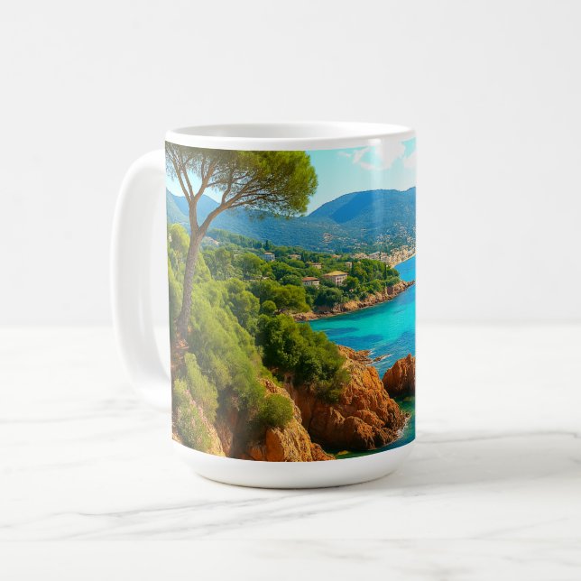 Mediterranean Coastline Coffee Mug (Front Left)