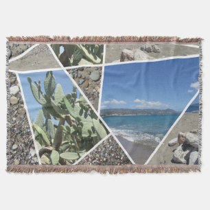 Mediterranean Collage Design Throw Blanket