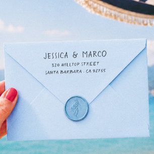 Mediterranean Couples Return Address Self-inking Stamp