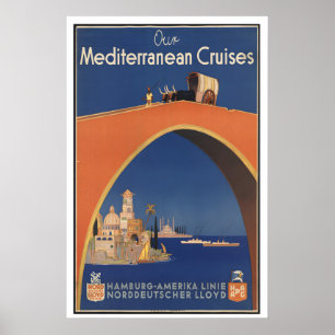 Mediterranean Cruise Vintage Advertising Poster