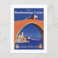 Mediterranean Cruises Ship Line Vintage Travel
