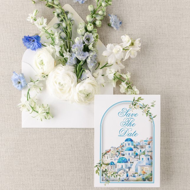 Mediterranean Destination Wedding Save the Date Invitation (Creator Uploaded)