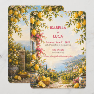 Mediterranean Escape Wedding Italian Lemon Invitation