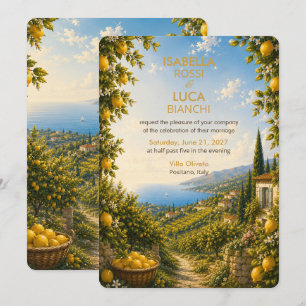 Mediterranean Escape wedding   Riviera Harbour  Invitation