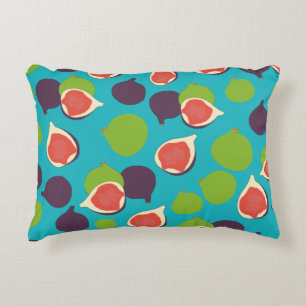 Mediterranean Fig Summer Fruit Pattern  Decorative Cushion