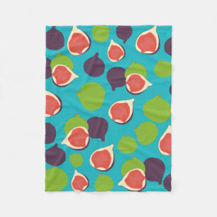 Mediterranean Fig Summer Fruit Pattern Fleece Blanket