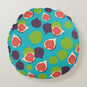 Mediterranean Fig Summer Fruit Pattern   Round Cushion