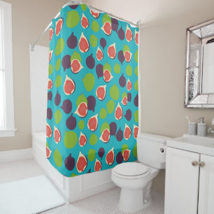 Mediterranean Fig Summer Fruit Pattern   Shower Curtain