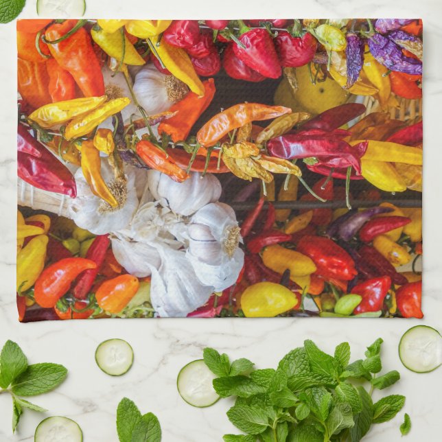 Mediterranean flavours tea towel (Folded)
