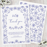 Mediterranean Floral Baby Shower Thank You Card