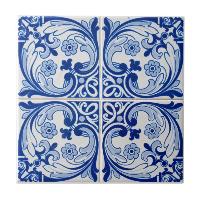 Mediterranean Floral  Tile (Front)