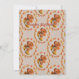 Mediterranean floral wreath pattern warm orange fl invitation