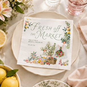 Mediterranean Fresh Off the Market Bridal Shower Napkin