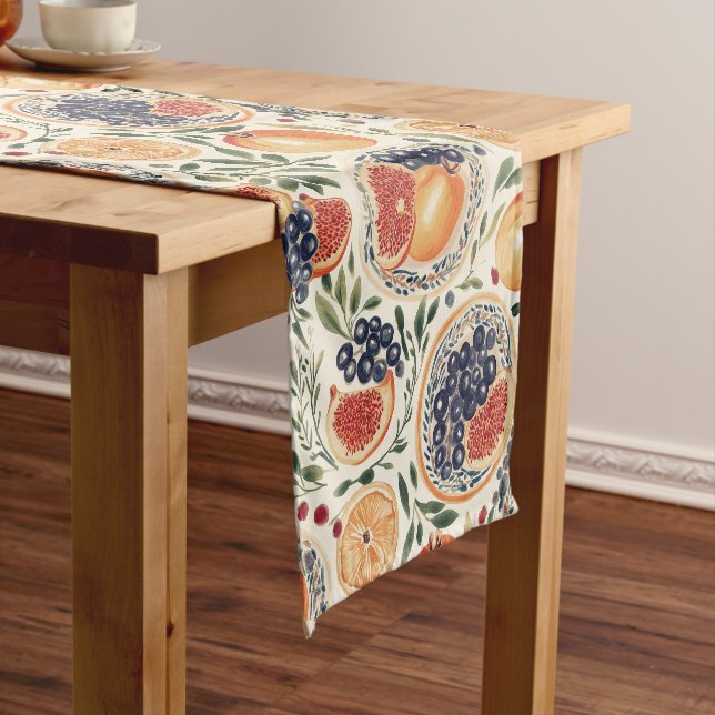 Mediterranean Fruit Pattern Table Runner (In Situ)