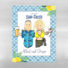 Mediterranean Funny Couple Cartoon Cruise Door